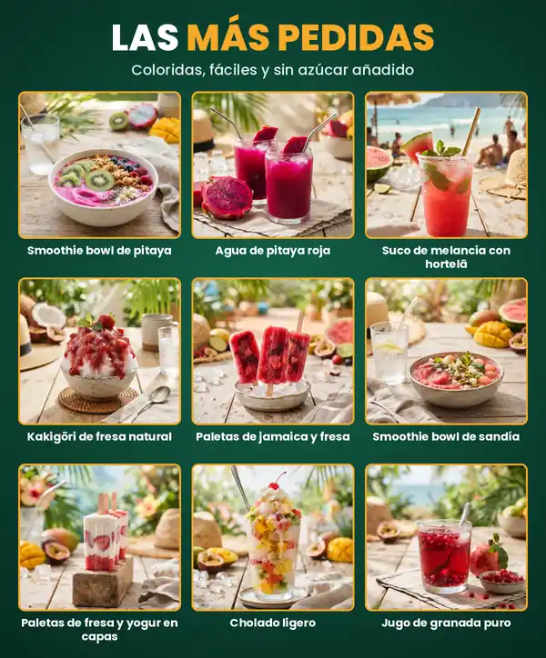 Las recetas más pedidas del recetario de jugos, batidos y helados