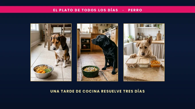 El plato de todos los días para perro: una tarde de cocina resuelve tres días