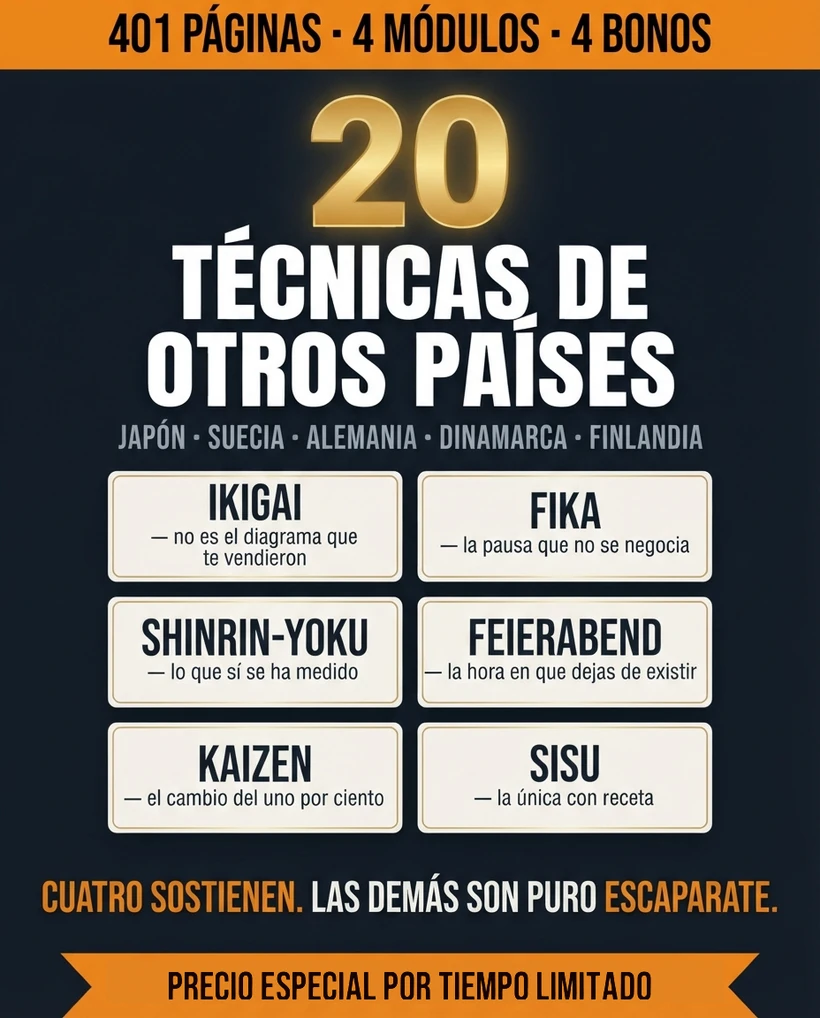 20 técnicas de Japón, Suecia, Alemania, Dinamarca y Finlandia, investigadas una por una