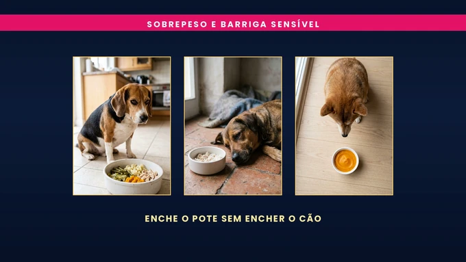 Sobrepeso e barriga sensível: enche o pote sem encher o cão