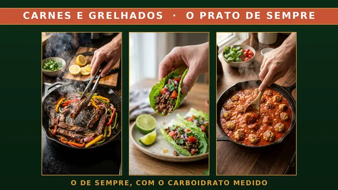 Carnes e grelhados, o prato de sempre: o de sempre, com o carboidrato medido