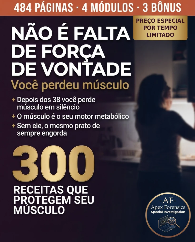 Não é falta de força de vontade: depois dos 38 você perde massa muscular em silêncio, e são 300 receitas que protegem o seu músculo